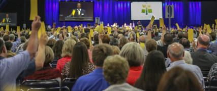 More than 5,100 Southern Baptist “messengers” met in Houston for an annual meeting. Photo courtesy RNS. Photo courtesy RNS.