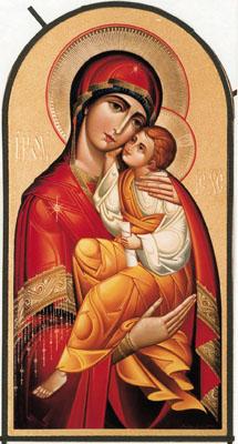 A Greek icon of Theotokos depicts Mary & Jesus. RNS photo Nick Crettier / National Shrine of Immaculate Conception RNS photo Nick Crettier / National Shrine of Immaculate Conception