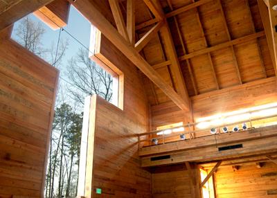 A giant cross-shaped window at the Billy Graham Library in Charlotte. RNS photo courtesy of Billy Graham Evangelistic Assoc. Religion News Service photo courtesy of Billy Graham Evangelistic Association.