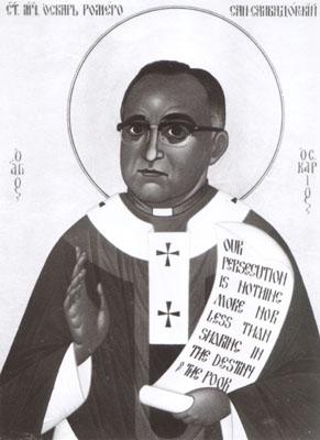 An icon shows the late Archbishop Oscar Romero of El Salvador, who was assassinated in 1980. Religion News Service file photo