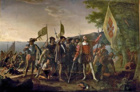 Image: Landing of Columbus on the Islands of Guanahani, West Indies, 1847. John Vanderlyn (1775-1852) Image: Landing of Columbus on the Islands of Guanahani, West Indies, 1847. John Vanderlyn (1775-1852)
