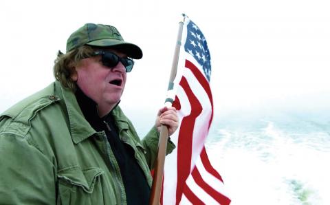 Director Michael Moore in Where to Invade Next Director Michael Moore in Where to Invade Next