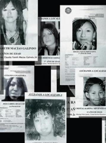 Poster of missing Mexican women and girls.