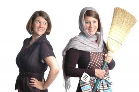 Rachel Held Evans, in both her guises (photos courtesy of Dan Evans)