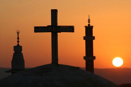 Cross and Crescent, symbols of Christianity and Islam