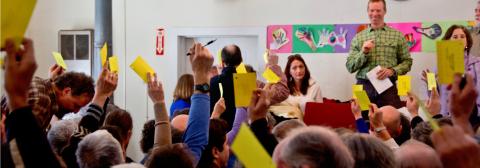 Town hall meeting in Calais, VT.