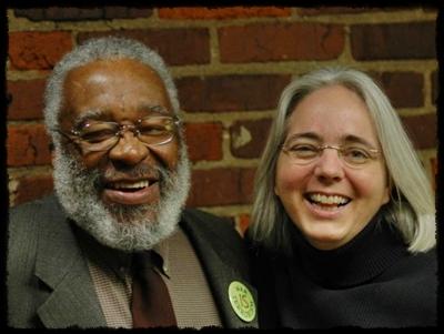 Vincent Harding with Sojourners Senior Associate Editor Rose Marie Berger