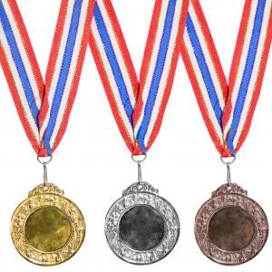 Gold, silver, and bronze medals. Image Source / Getty Images