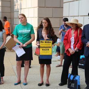 Morning blessing at the EPA. Photo by Ben Sutter / Sojourners
