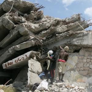 Rubble after the earthquake in 2010. Image courtesy Haiti Partners.