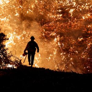 California firefighter fighting Caldor Fire