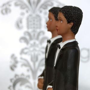 Two grooms wedding cake topper. Image via Wylio, http://bit.ly/x8aDYB.