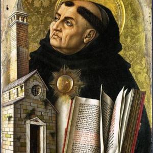 A 15th-century painting of St. Thomas Aquinas. Image via RNS.