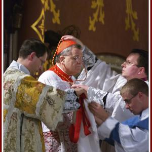 Solemn vesting of Cardinal Burke. Image courtesy Phil Roussin/Flickr.