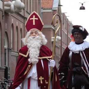 Sinterklaas and Zwarte Piet (aka "Black Pete") in a holiday parade in Holland, 2