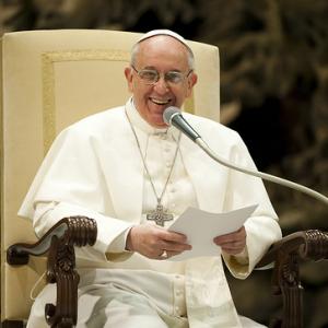 Pope Francis meets with media, via Catholic Church (England and Wales) / Flickr.