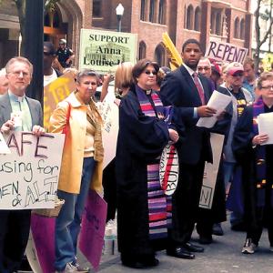 Protest in support of the Anna Louise Inn