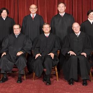 The nine Supreme Court justices, public domain