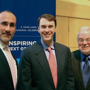 Arthur Brooks, Gordon's President D. Michael Lindsay and Sojourners CEO Jim Wall