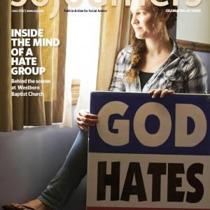 Sojourners June 2012 cover photo with Megan Phelps-Roper