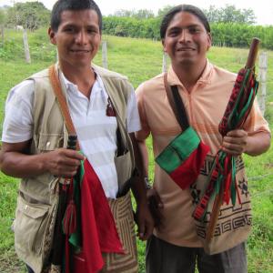 Activists Manuel and German, members of the Indigenous Guard formed by the Nasa 