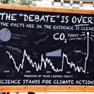 Giant climate science “blackboard” at the People’s Climate March in NYC on Sunda