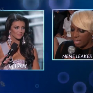 Screenshot from Q&A portion of Miss USA pageant