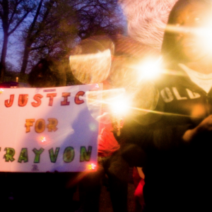 Sign at a rally for Trayvon Martin. Photo courtesy Steven Ley/shutterstock.com