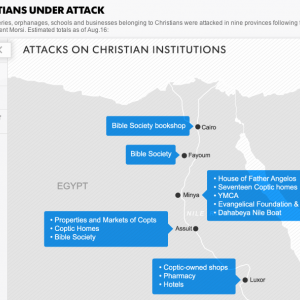 Screenshot from USA Today's Interactive Map, "Egypt's Christians Under Attack." 