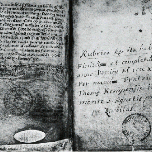 The manuscript of "De Imitatione Christi." Koninklijke Bibliotheek, Brussel.