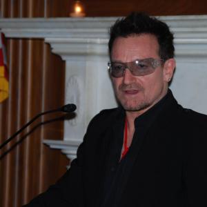 Bono speaks on Capitol Hill at a World AIDS Day event, 12/1/2011. Photo by Lisa 