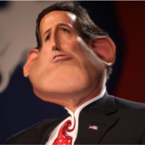 Photo illustration: The Funhouse Effect and Santorum