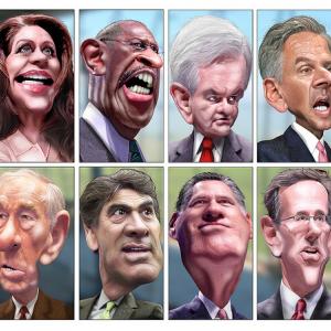 GOP Presidential Candidates, image by DonkeyHotey via Wylio (http://bit.ly/uvSrq