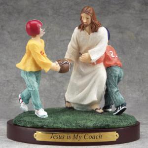 "Jesus is My Coach" figurine via www.standrewschurchsupply.com