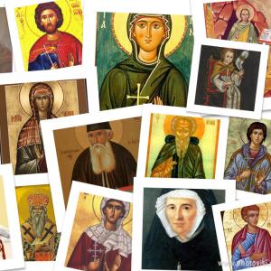Assorted Christian saints images, Wiki Commons; illustration by Cathleen Falsani