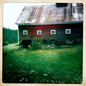 The big red barn on the King family farm in New Hampshire. 