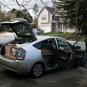 The Piatt Prius, overloaded. Photo by Christian Piatt. 