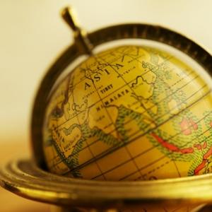 Closeup of a globe. Nejron Photo / Shutterstock