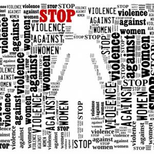 Stop Violence Against Women word cloud, mypokcik / Shutterstock.com