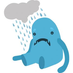 Sad monster illustration, Elena Nayashkova / Shutterstock.com