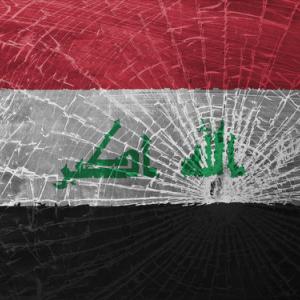 The Iraqi flag, shattered. Image courtesy MyImages - Micha/shutterstock.com