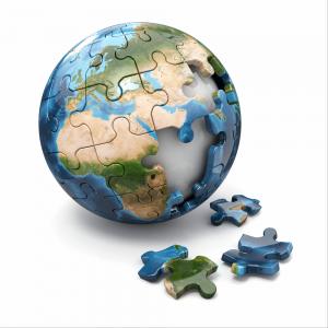 Puzzle of the globe with pieces missing. Image courtesy Maxx-Studio/shutterstock