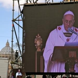 Pope Francis at his installation. marcovarro / Shutterstock.com 