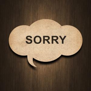Apology text, chevanon / Shutterstock.com