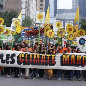 Participants in the People's Climate March in NYC, Sunday September 21. Image vi