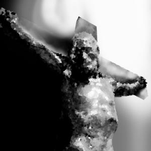Abstract image of Jesus' crucifixion, lubbas / Shutterstock.com