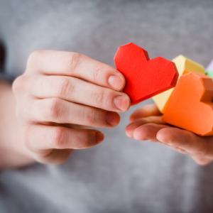 Hearts together making a rainbow. Image courtesy Yulia Grigoryeva/shutterstock.c