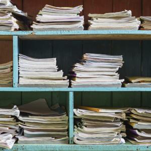Textbooks in storage. Image via Kw_thailand/shutterstock.com