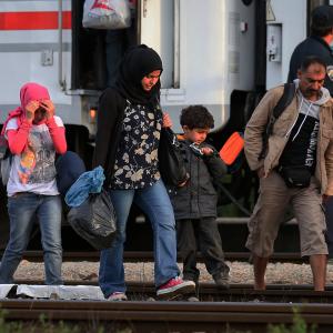Syrian refugee family in Croatia, Sept. 17.