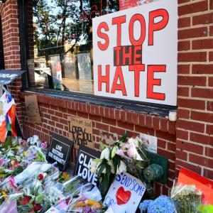 Memorial for Orlando victims outside the landmark Stonewall Inn in New York City.
